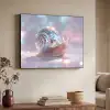 Slak - Disco - Mozaïek - Blauw Textielframe zwart klein -sfeer3