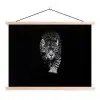 Dieren - Zwart - Luipaard - Wit - Wild textielposter latten blank klein -3d