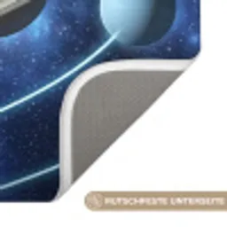 Ruimte - Zonnestelsel - Blauw Badmat klein -USP_AntislipDE