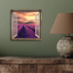 Doorkijk - Lavendel - Landschap - Bloemen - Paars aluminium wit klein -sfeer2