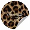 Luipaardprint - Bruin - Courage - Sierlijk Wandcirkel behangsticker klein -3d