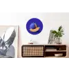 Meloen - Blauw - Oranje - Kunstzinnig Wandcirkel aluminium klein -kantoor
