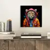 Graffiti - Luipaard - Zwart - Jas aluminium wit klein -sfeer1