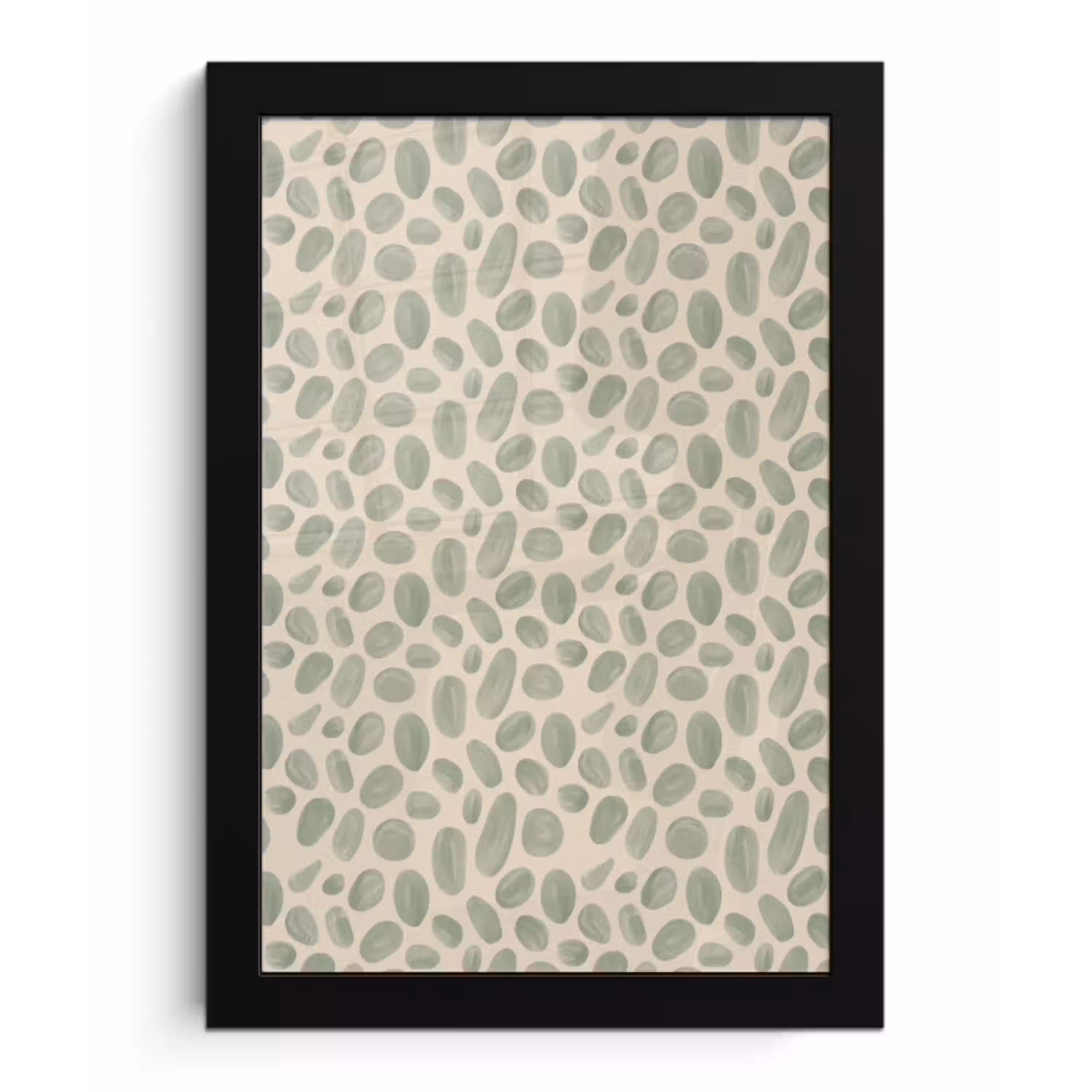 Abstract - Patroon - Organisch - Groen - Modern fotolijst zwart zonder passe partout klein -3d