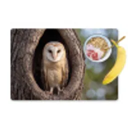 Kerkuil - Boom - Natuur - Bruin Placemat vinyl groot -zzzproduct_Kitchenyeah-website
