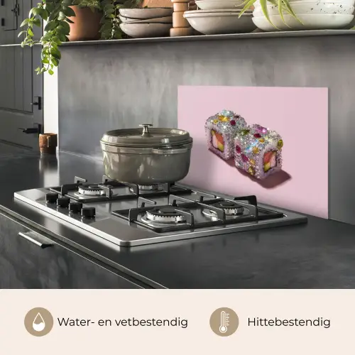 Sushi - Rolletjes - Steentjes - Kleurrijk keuken achterwand spatscherm klein -usp_NL