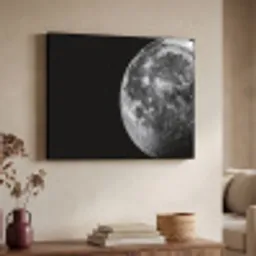 Close-up - Maan - Wit - Textuur Textielframe - compleet frame klein -sfeer3