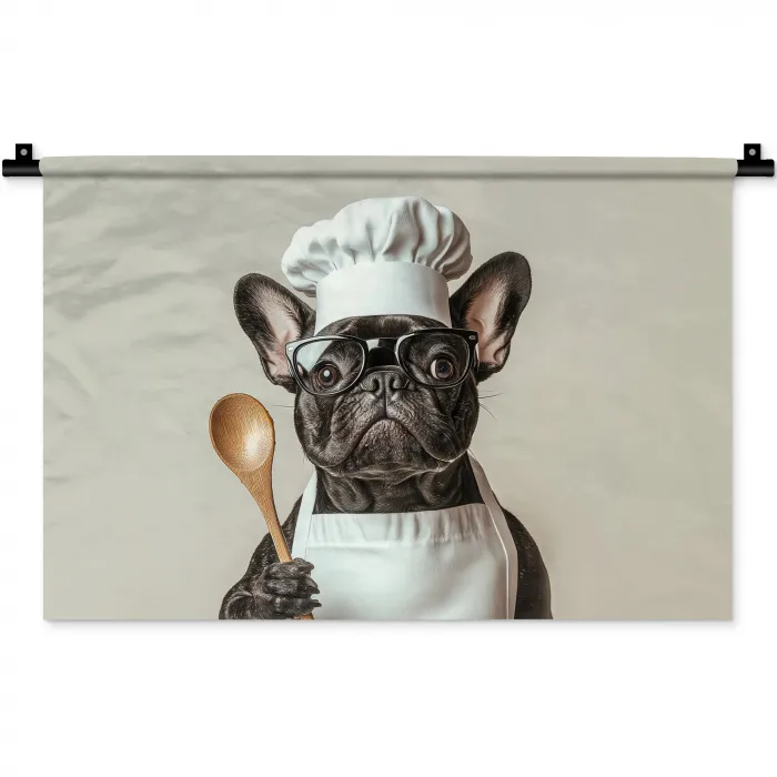 Bril - Hond - Kok Wandkleed katoen klein -zz3d