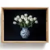 Wit - Bloemen - Tulpen - Vaas Dienblad Rechthoek middel -z3d_shopping