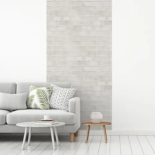 Muur - Wit - Bakstenen fotobehang vinyl groot 64 -woonkamer