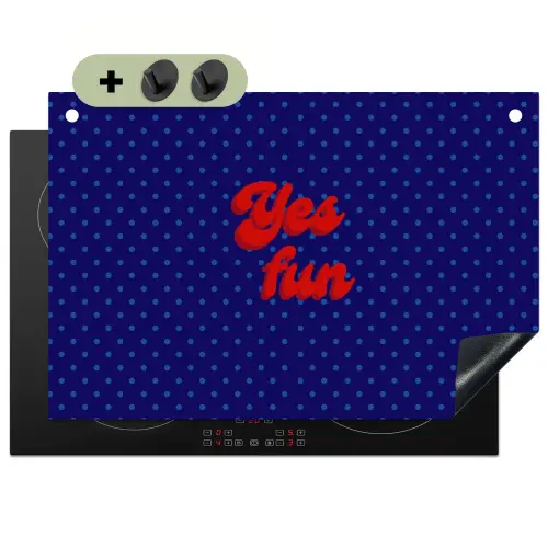 Yes fun - Rood - Blauw - Stippen Inductie beschemer met haakjes klein -3d