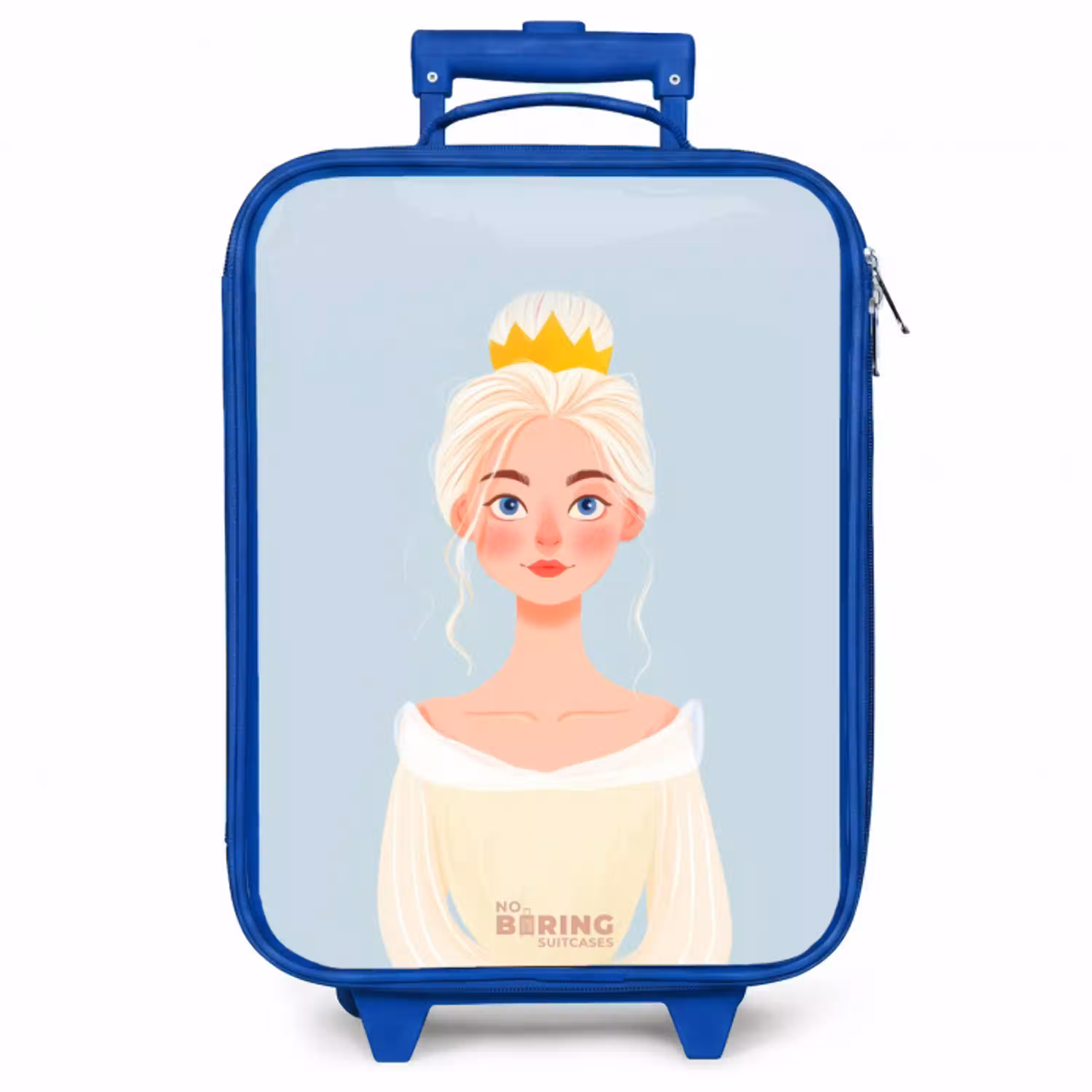 Prinses met een gouden kroon - Blauw Kinderkoffer - Blauw klein -zzz_website3d