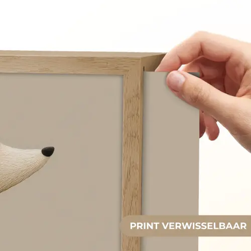 Vos - Gele bloemen - Minimalistisch Light Box met batterij (Wandlamp kind) middel -USP_websiteprintNL