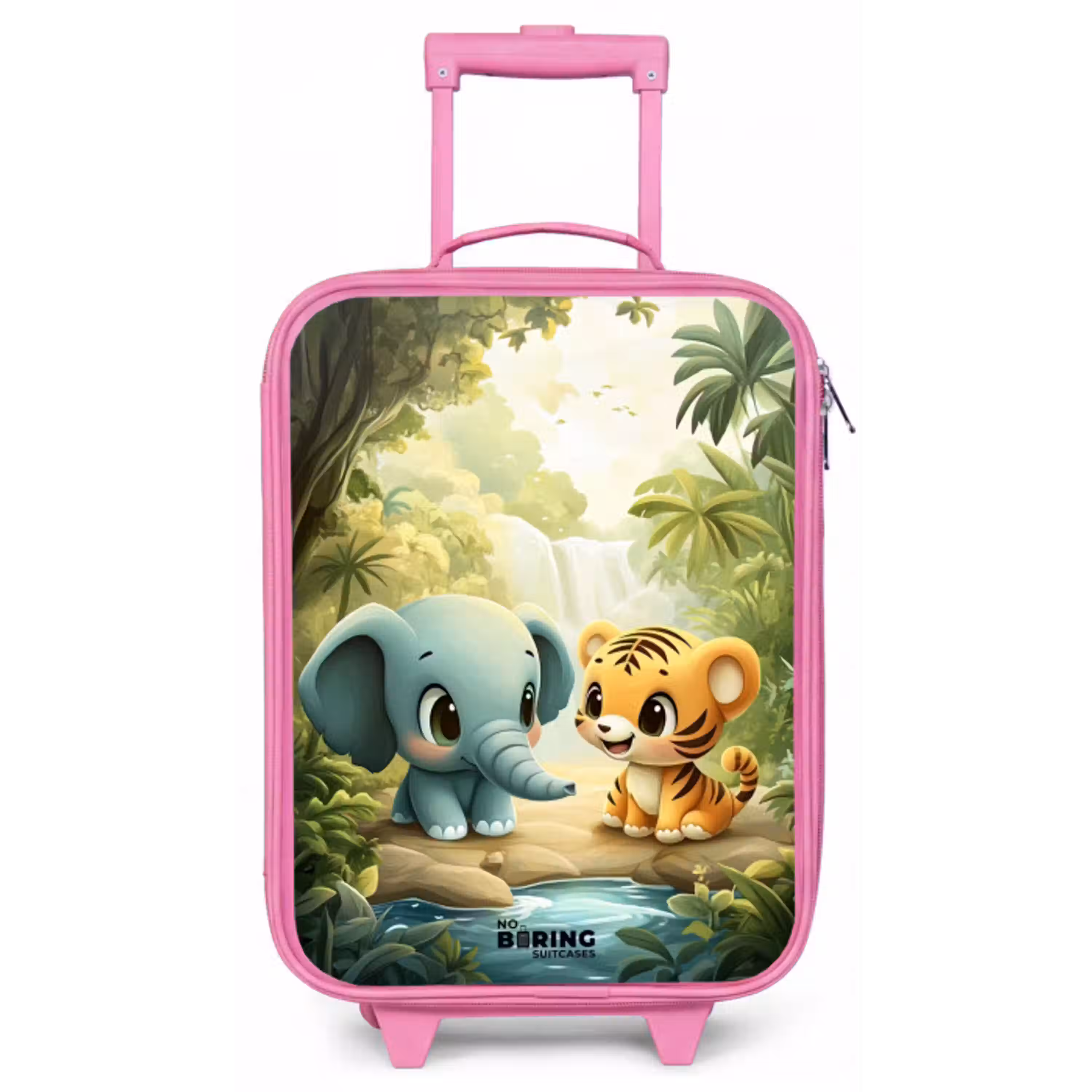 Olifant - Tijger - Bos - Jungle Kinderkoffer - Roze klein -zz3dotto