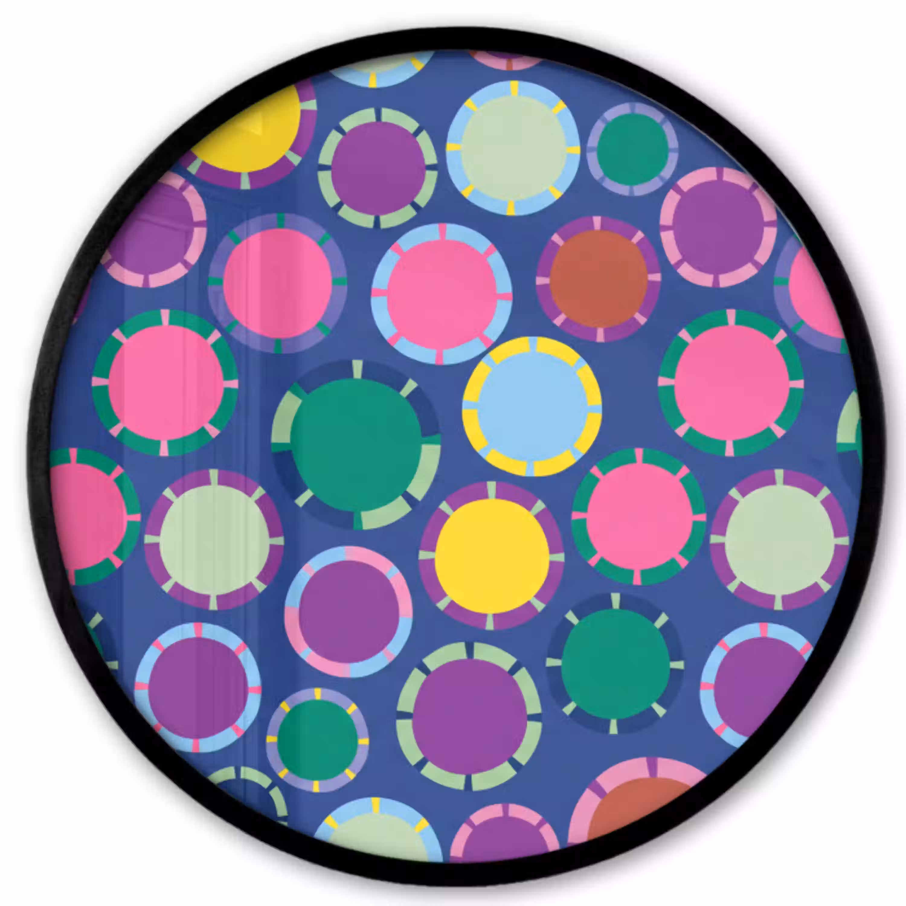 Patroon - Cirkels - Abstract - Kleurrijk Fotolijst rond zonder passe partout klein -3d