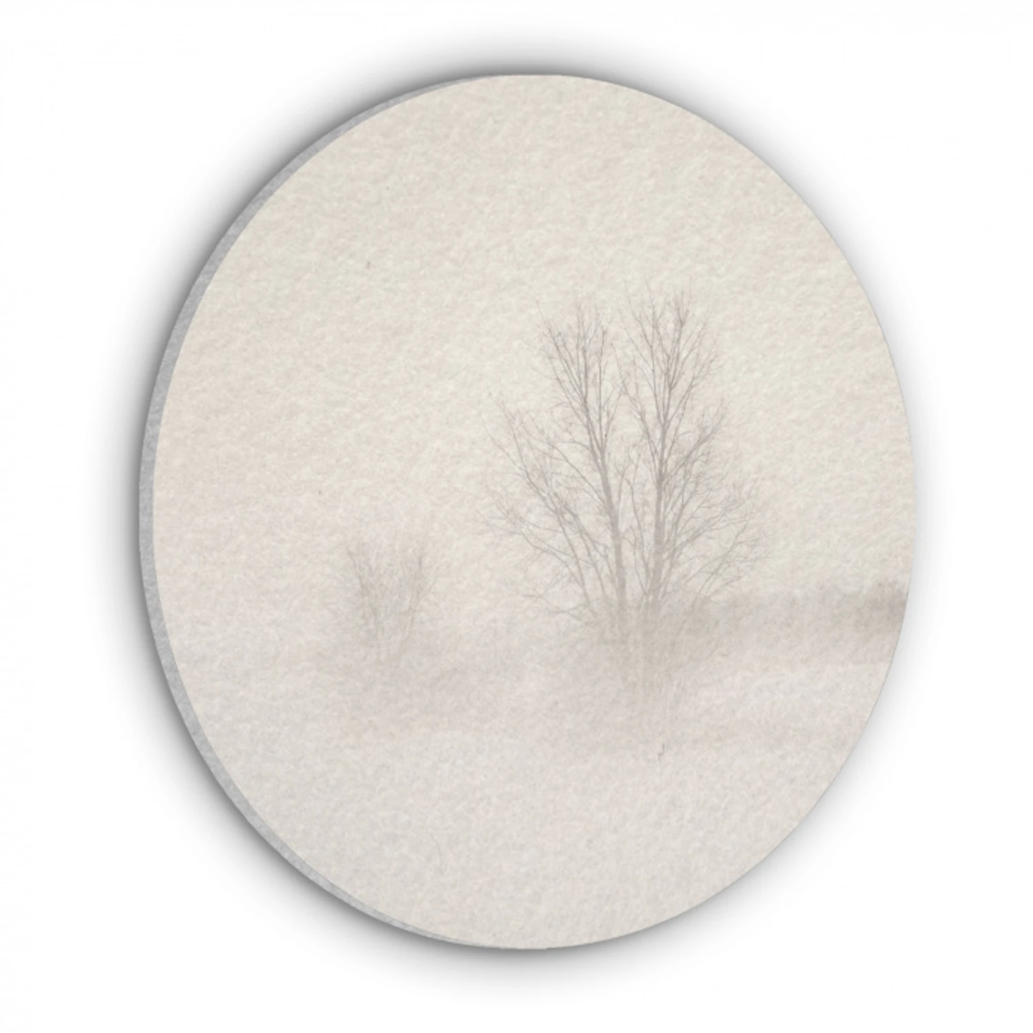 Boom - Mist - Sneeuw - Winter - Minimalistisch Akoestische PET Vilt - Rond klein -3d