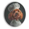 Bruin - Kok - Hondje Akoestische PET Vilt - Rond klein -3d