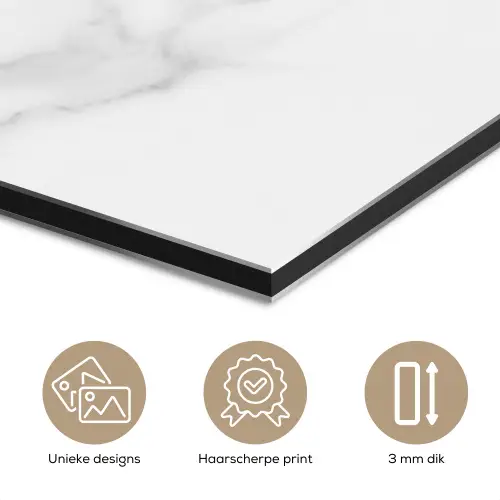 Marmer - Structuur - Wit - Grijs - Steen - Marmerlook aluminium wit klein -closeup_NL