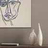 Minimalistisch - Lijnillustratie - Beige - Donkerblauw PET vilt klein -sfeer6_closeup