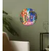 Geel - Blauw - Oranje - Huis Wandcirkel plexiglas klein -sfeer3