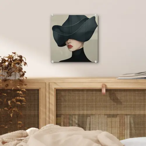 Vrouw - Groen - Hoed plexiglas 5mm klein -sfeer4