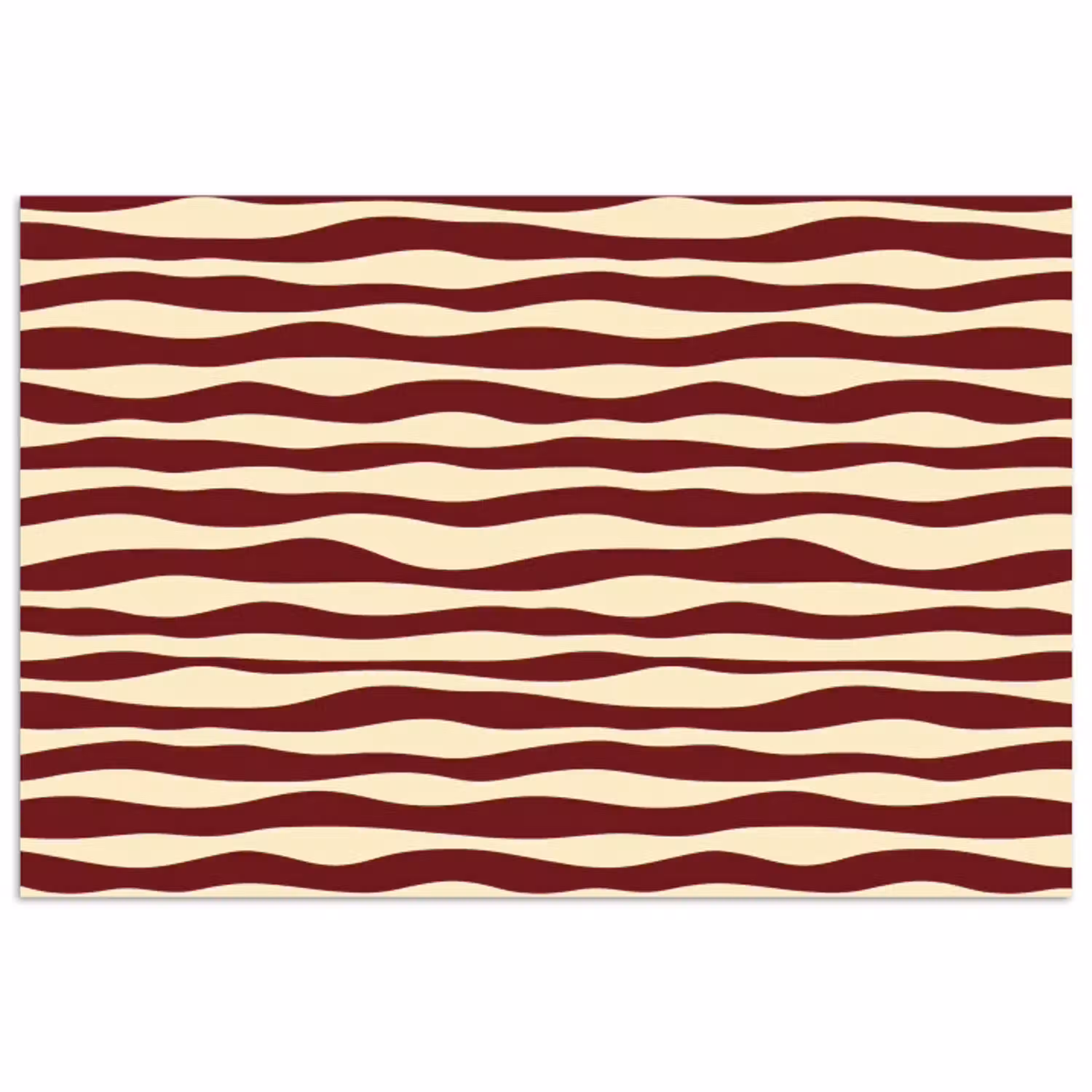 Golven - Rood - Patroon - Crème poster papier klein 62 -3d
