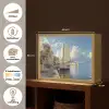 Zeilschip - Huizen - Kade - Zee Light Box met batterij (Wandlamp) middel -USP_websiteoverzichtNL