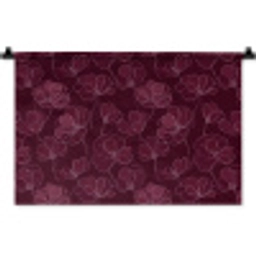 Bloemen - Patroon - Bordeauxrood Wandkleed katoen klein 269 -zz3d