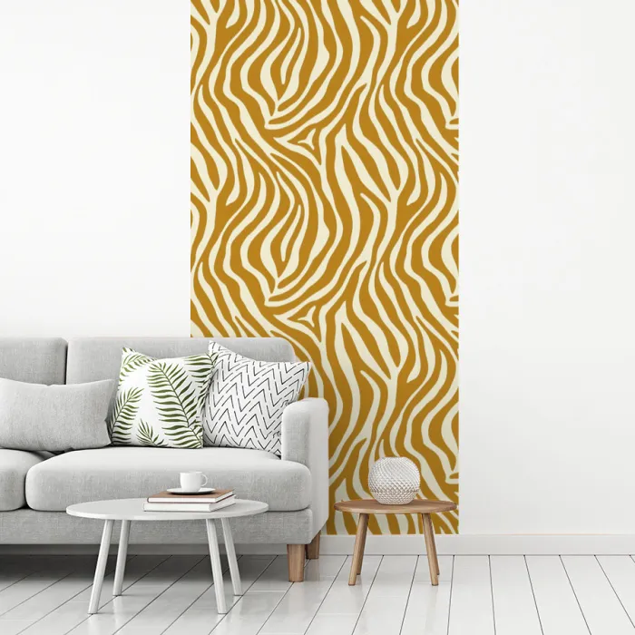 Zebra - Klassiek - Oker - Geel fotobehang vinyl groot 64 -woonkamer