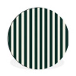 Strepen - Klassiek - Groen Wandcirkel aluminium klein 190 -3d