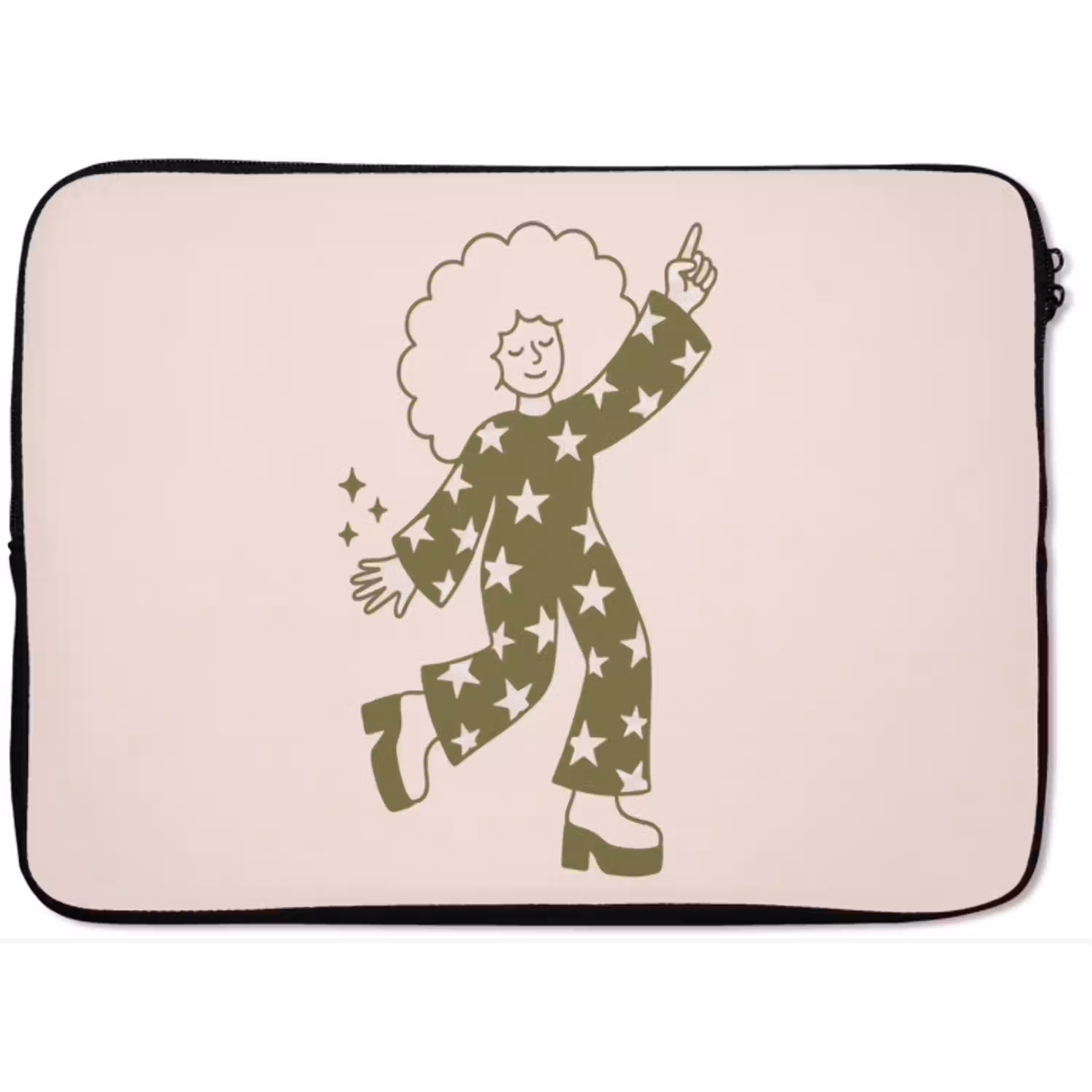 Mensen - Dansend - Feest - Vintage - Groen laptophoes neopreen klein -zkaufland3dotto