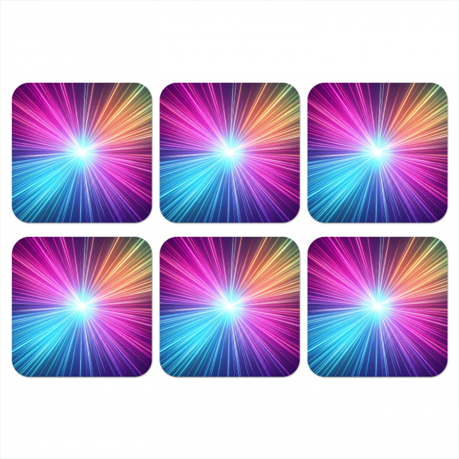 Abstract - Light - Burst - Modern - Colorful onderzetter kurk middel -3d