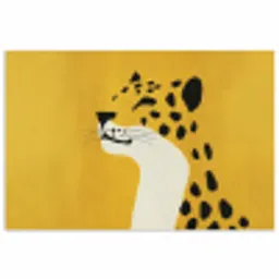 Cheetah - Illustratie - Geel poster papier klein -3d