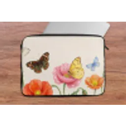 Vlinders - Klaprozen - Illustratie - Kleurrijk laptophoes neopreen klein -tafel