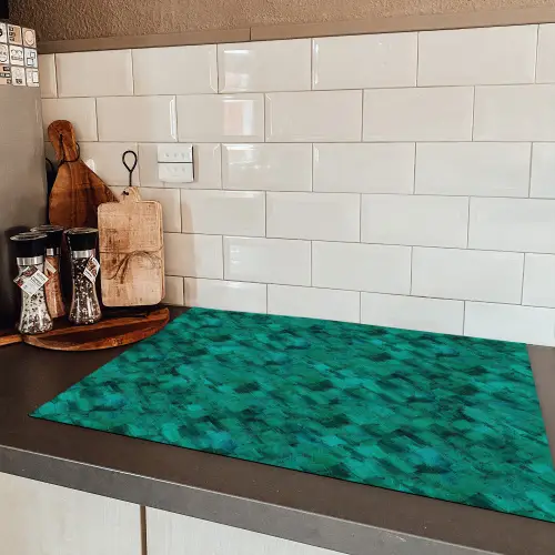 Vloeiend - Olie - Verf - Groen Inductie beschermer vinyl 3mm klein 276 -sfeer3
