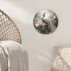 Pauw - Pauwenveren - Vogel - Jungle - Bloemen Wandcirkel kunststof plaat 5mm dik klein -sfeer5
