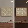 Giraf - Patroon - Beige - Bruin Light Box met batterij (Wandlamp) middel 907 -sfeer3