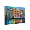 Amsterdam - Olieverf - Gracht - Schilderij - Kunst aluminium wit klein -3d