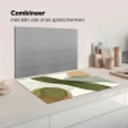 Abstract - Vormen - Modern - Kunst - Groen - Bruin Inductie beschermer vinyl 3mm klein -wsfeer7_website