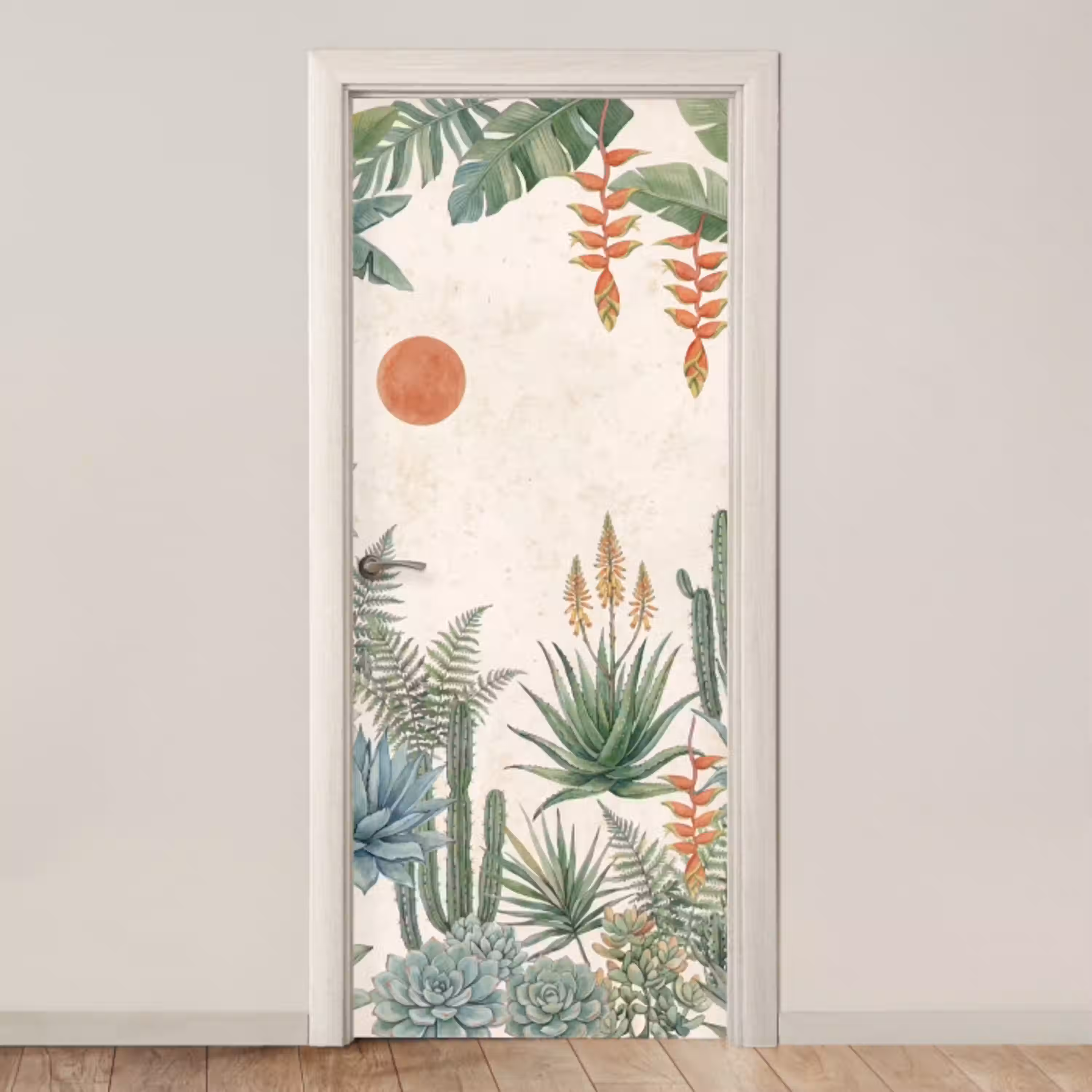 Woestijn - Planten - Groen deurposter klein -3d_beige