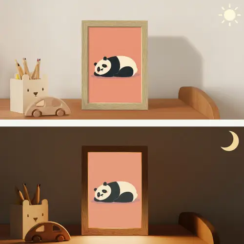 Panda - Slaap - Oranje Light Box met kabel klein -sfeer3_kind