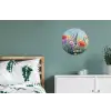 Weide - Bloemen - Kleurrijk Wandcirkel aluminium klein -slaapkamer