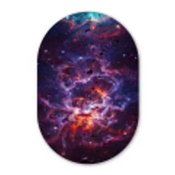 Space - Stars - Abstract - Colorful Wandcirkel Ovaal Aluminium middel -3d
