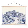 Rustiek - Landgoed - Blauw textielposter latten blank klein -3d