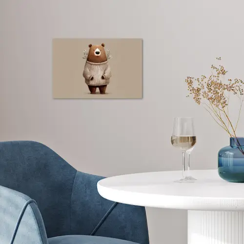 Beer - Witte bloemen - Knus poster papier klein -sfeer3