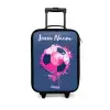 Voetbalvibes -  Verf - Roze - Blauw Kinderkoffer - Zwart klein -3d