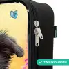 zwart witte puppy tussen kleurrijke bloemen Kinderkoffer - Zwart klein -rits_UK