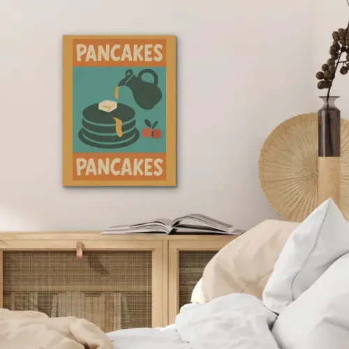 Pannenkoeken - Siroop - Illustratie - Oranje PET vilt klein -sfeer3