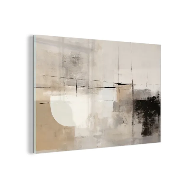 Glas schilderij - Abstract - Kunst - Grijs