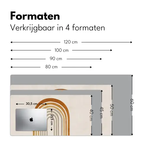 Minimalistisch - Boog - Lijnen - Beige Muismat XXL klein -sfeer5